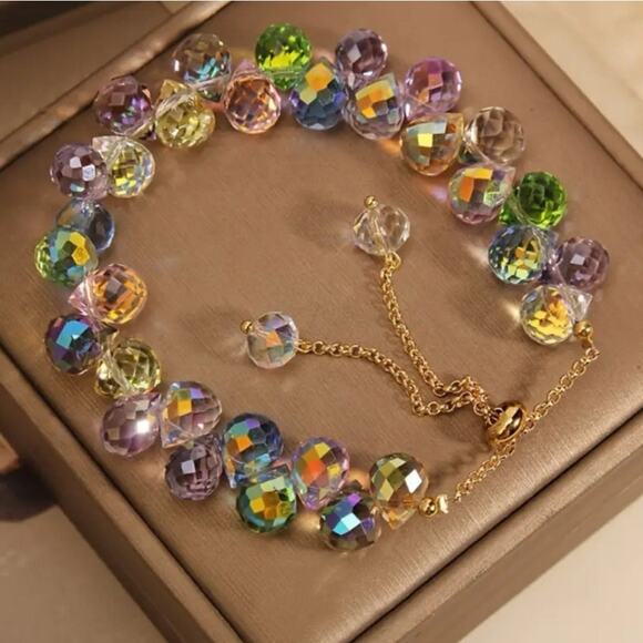 Multicolored Swarovski Beaded Bracelet - Picture 1 of 4